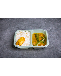 Simply Frozen Afro Caribbean Okra Curry & White Rice