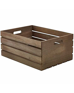 Wooden Crate Dark Rustic Finish 41 x 30 x 18cm