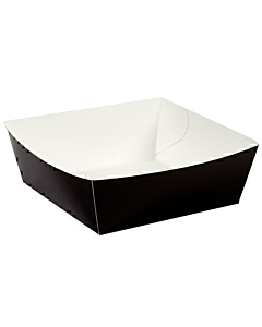 Zeus Packaging Black Paper Burger Tray 4inch