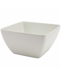White Melamine Curved Square Bowl 19cm