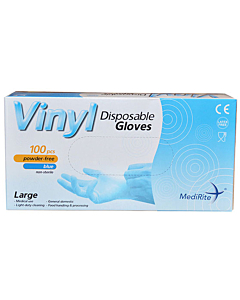 Vinyl Large Latex Free Blue Disposable Gloves