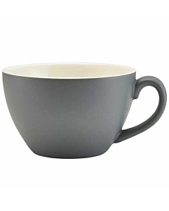 Genware Porcelain Matt Grey Bowl Shaped Cup 34cl/12oz