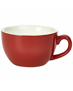 Genware Porcelain Red Bowl Shaped Cup 25cl/8.75oz