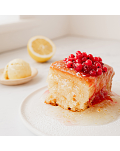 Langtons Frozen Square Sicilian Lemon Pudd with Redcurrants