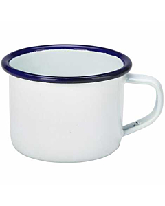 Enamel Mug White With Blue Rim 12cl/4.2oz