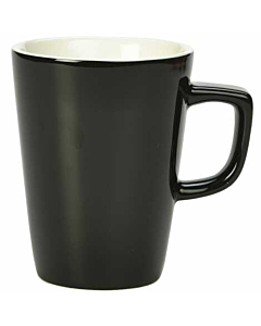 Genware Porcelain Black Latte Mug 34cl/12oz