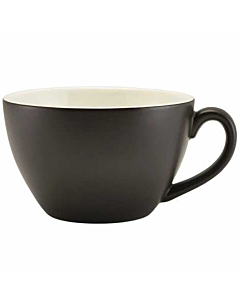 Genware Porcelain Matt Black Bowl Shaped Cup 34cl/12oz