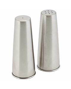 Genware Stainless Steel Conical Salt & Pepper Set