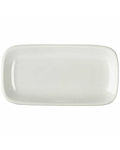 Genware Porcelain Rounded Rectangular Plate 19.5 x 10cm/7.75