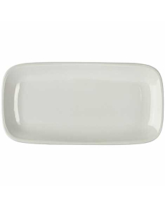 Genware Porcelain Rounded Rectangular Plate 29.5 x 15cm/11.5