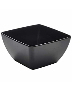 Black Melamine Curved Square Bowl 19cm