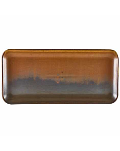 Terra Porcelain Rustic Copper Narrow Rectangular Platter 36