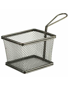 Black Serving Fry Basket Rectangular 12.5 x 10 x 8.5cm