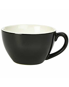 Genware Porcelain Black Bowl Shaped Cup 34cl/12oz