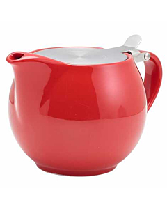 GenWare Porcelain Red Teapot with St/St Lid & Infuser 50cl/1
