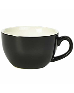 Genware Porcelain Black Bowl Shaped Cup 25cl/8.75oz