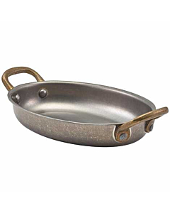 GenWare Vintage Steel Oval Dish 16.5 x 12.5cm