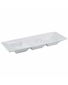 GenWare Porcelain Triple Dish 25.4 x 9cm/10 x 3.5"
