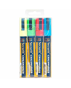 Chalkmarkers 4 Colour Pack (R,G,Y,BL) Medium