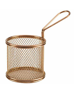 Copper Serving Fry Basket Round 9.3 x 9cm