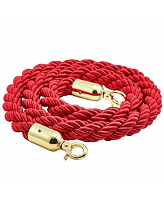 Barrier Rope Red- Brass Plated Ends