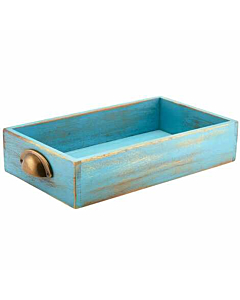 Blue Wash Acacia Wood Display Drawer GN 1/3