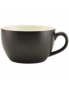 Genware Porcelain Matt Black Bowl Shaped Cup 25cl/8.75oz