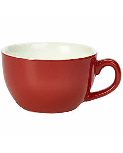 Genware Porcelain Red Bowl Shaped Cup 17.5cl/6oz
