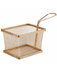Copper Serving Fry Basket Rectangular 12.5 x 10 x 8.5cm