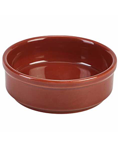 Genware Porcelain Terracotta Round Dish 10cm/4"