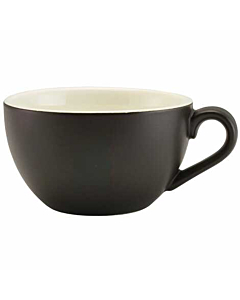 Genware Porcelain Matt Black Bowl Shaped Cup 17.5cl/6oz