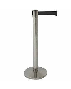 Genware Barrier Post - Retractable Black Belt