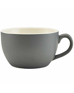 Genware Porcelain Matt Grey Bowl Shaped Cup 25cl/8.75oz