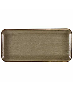 Terra Porcelain Grey Narrow Rectangular Platter 36 x 16.5cm