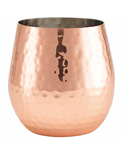Hammered Copper Plated Stemless Wine Glass 55cl/19.25oz