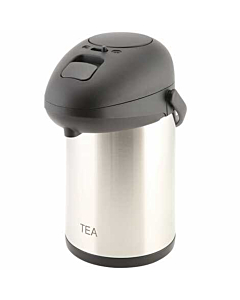 Tea Inscribed St/St Vacuum Pump Pot 2.5L