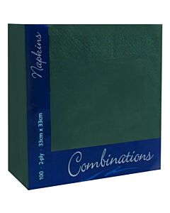 Combinations  2 Ply Forest Green Napkins 33cm - unit