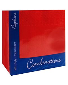 Combinations 2 Ply Red Napkins 33cm - unit