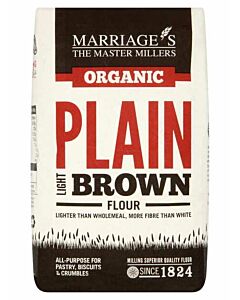 Marriages Organic Plain Light Brown Wholemeal Flour