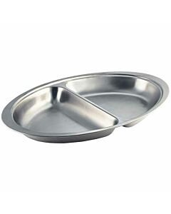 GenWare Stainless Steel Two Division Oval Banqueting Dish 50