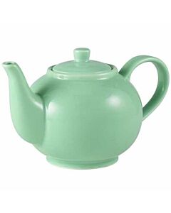 Genware Porcelain Green Teapot 45cl/15.75oz