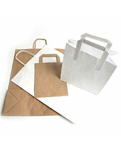Weller Large Brown Kraft Paper Tape Handle Takeaway Bags