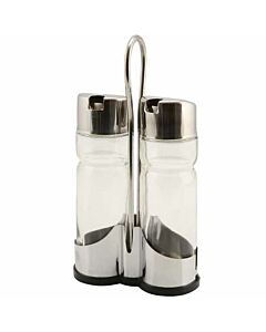 Genware Oil & Vinegar Set With Stand