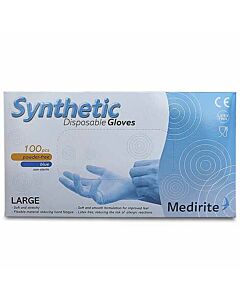 Medirite Synthetic Powder Free Blue Large Disposable Gloves