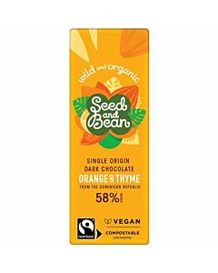 Seed and Bean Vegan Organic Orange & Thyme Dark Chocolate Ba