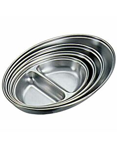 GenWare Stainless Steel Two Division Oval Vegetable Dish 30c