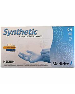 Medirite Synthetic Powder Free Blue Medium Disposable Gloves
