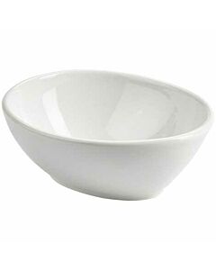 Genware Porcelain Organic Oval Bowl 15.4 x 12.8cm/6 x 5"
