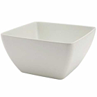 White Melamine Curved Square Bowl 19cm
