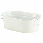 Galvanised Steel Serving Bucket White 23 x 15 x 7cm